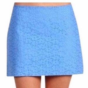 NWT Lilly Pulitzer Worth Blue Sweet Daisy Eyelet Tate Skirt Size 10